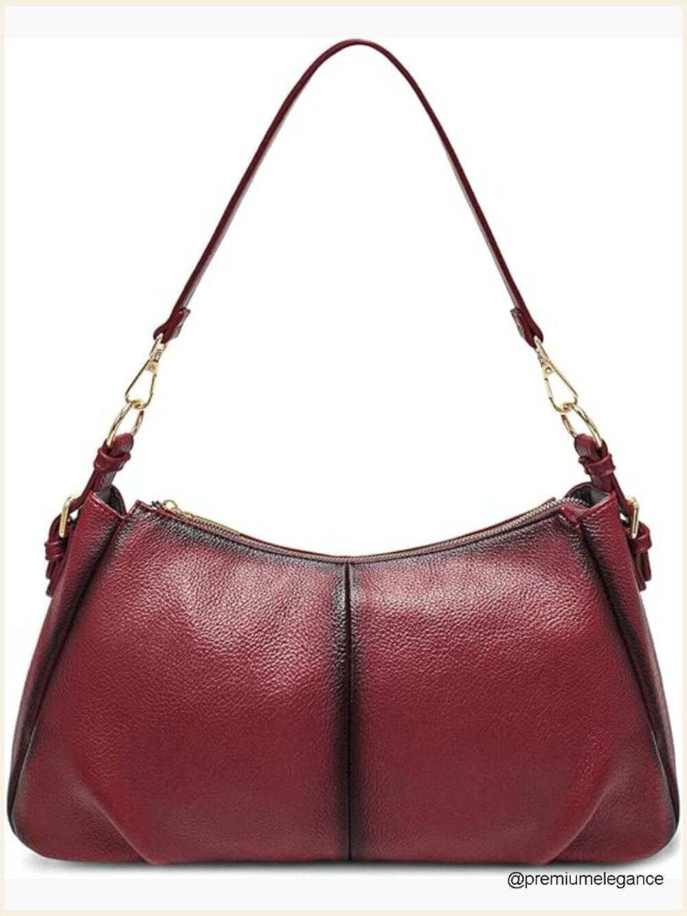 PU Leather Hobo Shoulder Bag with Multiple Pockets
